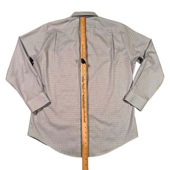 Nordstrom's Shirt Men's Long Sleeve Casual Button Up Checkered Collared Blue Lg - Picture 8 of 11